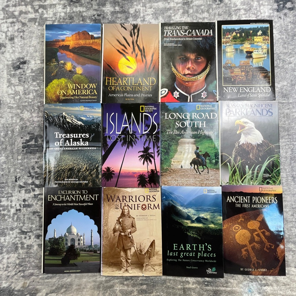 National Geographic Hardcover Books Lot of 12 Travel History Nature Collection